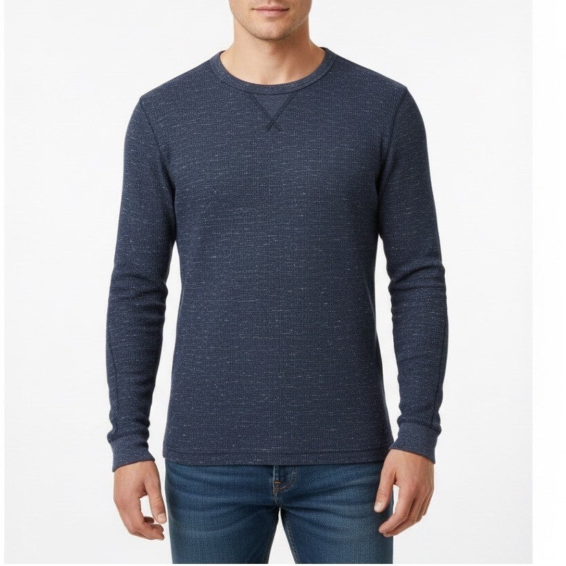 Sonoma Goods For Life Thermal Shirt Mens M Heather Blue Cotton Knit Crew Neck