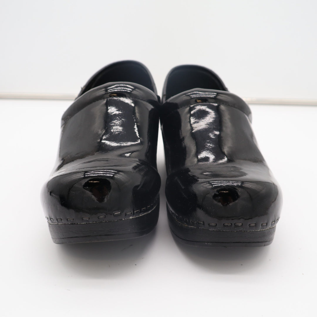 Croft & Barrow Juliana Clogs Womens US 7.5M Black Patent Leather Slip On Shoes