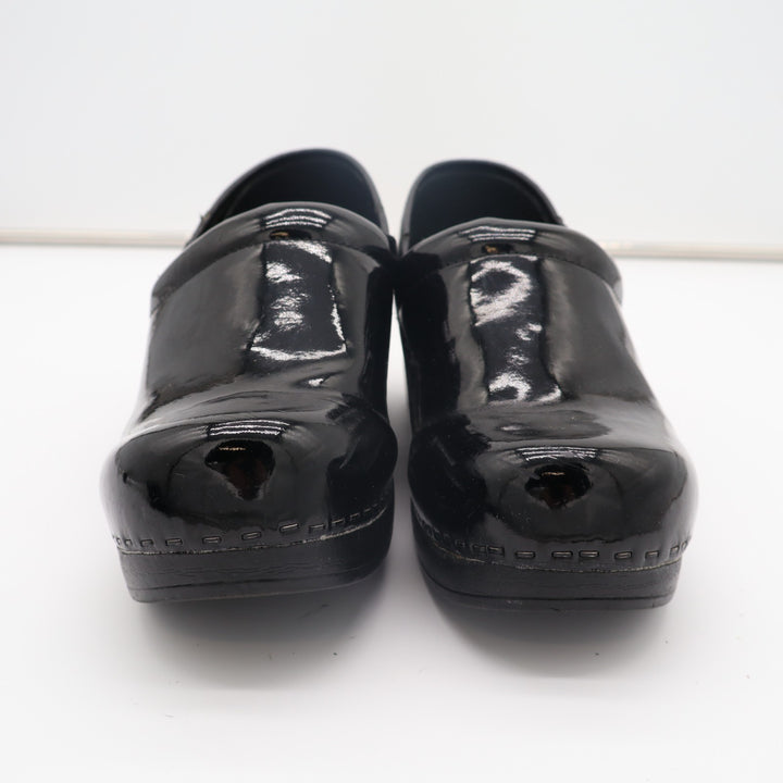Croft & Barrow Juliana Clogs Womens US 7.5M Black Patent Leather Slip On Shoes