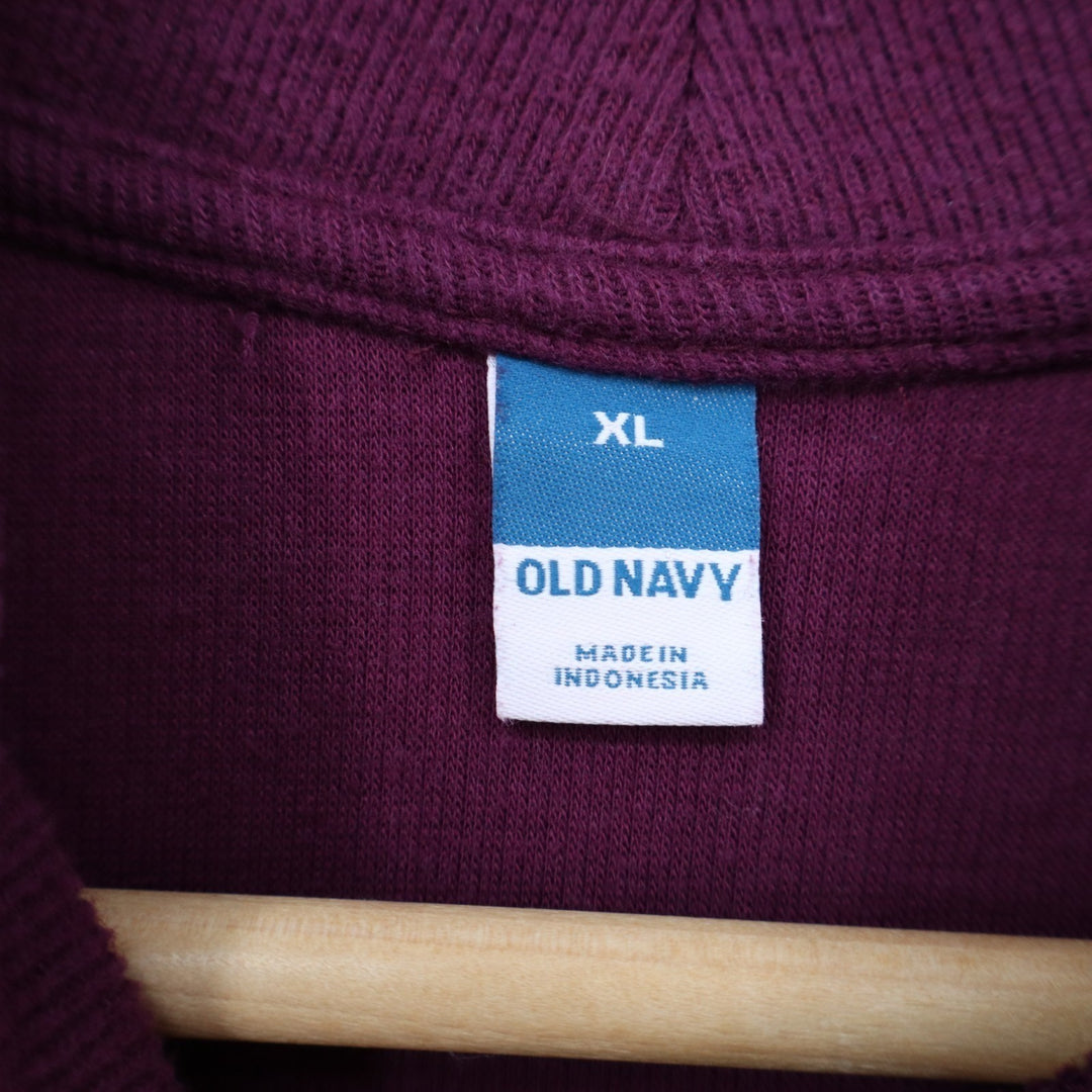 Old Navy Sweater Womens XL Burgundy Cotton Knit Long Sleeve Mock Neck Pullover