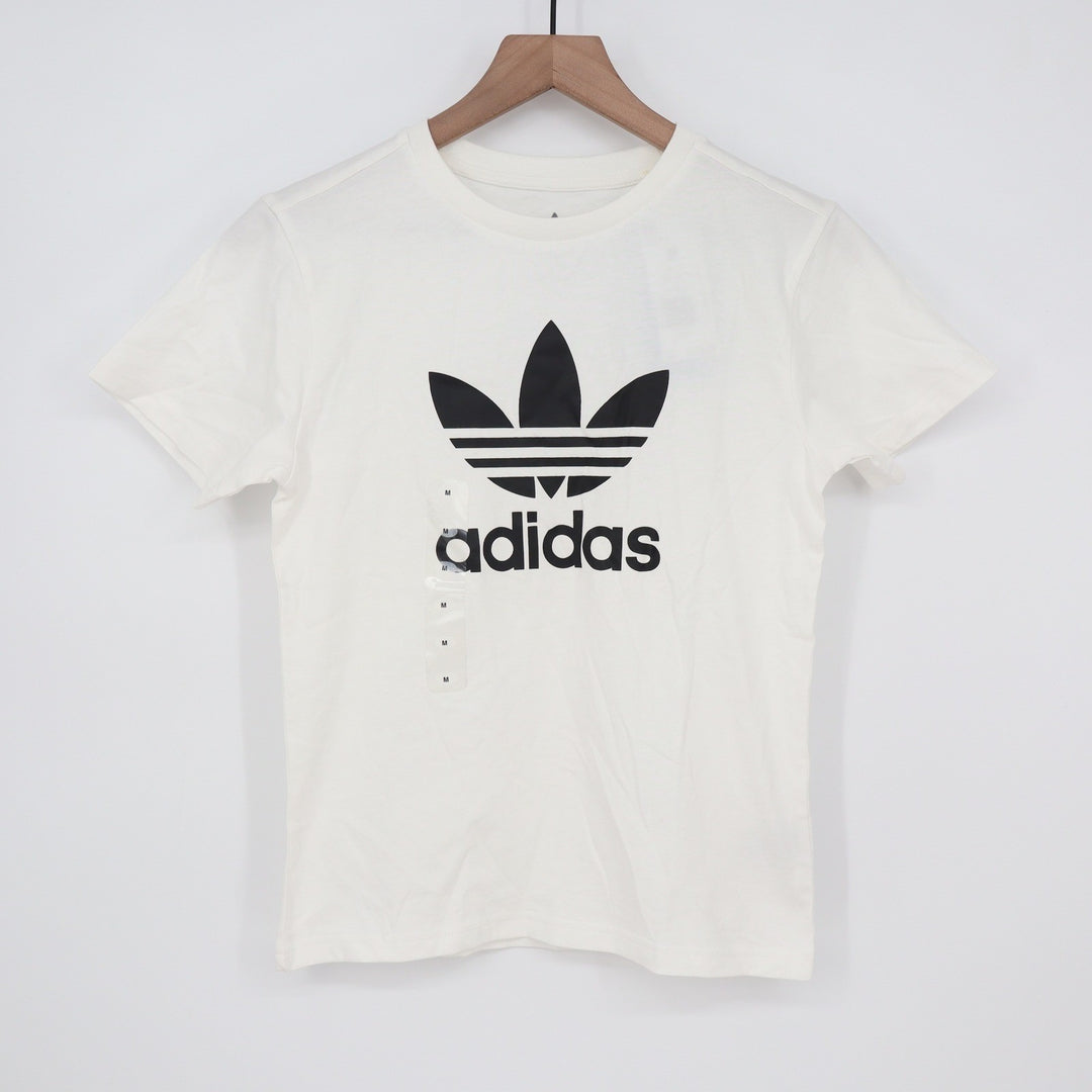 Adidas Originals Kids Trefoil Tee White Black Logo Shirt Size M 11-12Y
