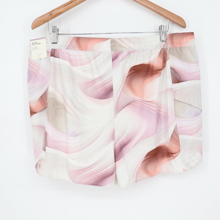 Calia Step Up High Rise Shorts XXL Dune Print Coral Marble New
