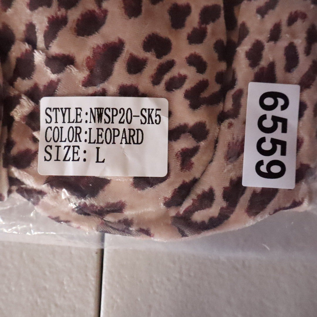 Naked Wardrobe Leopard Print Ruched Mini Skirt Velvet Burnout Large