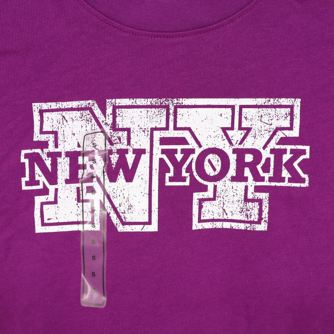 DSG Girls S 8-9 New York Graphic Tee Vibrant Violet Cotton T-Shirt
