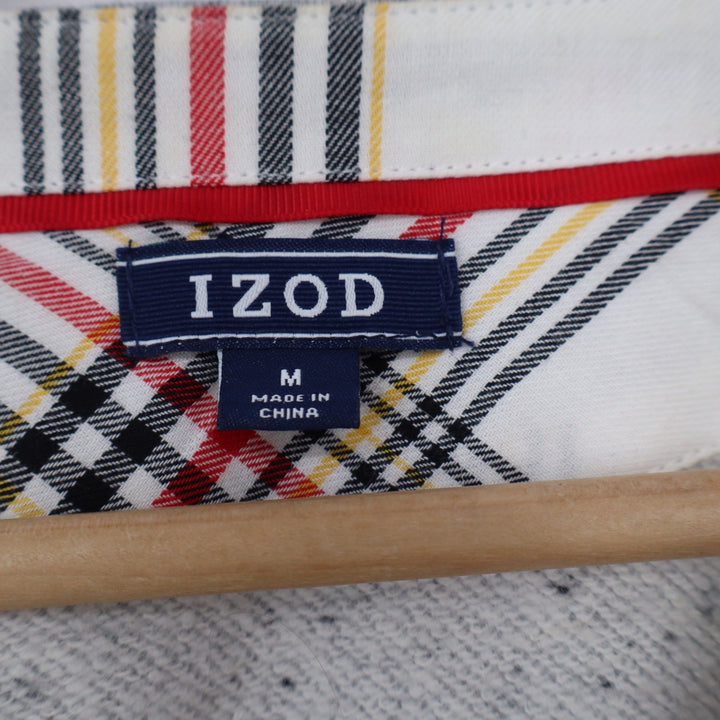 Izod Womens Heather Grey Plaid Layered Look Side Tie Sweatshirt Size M