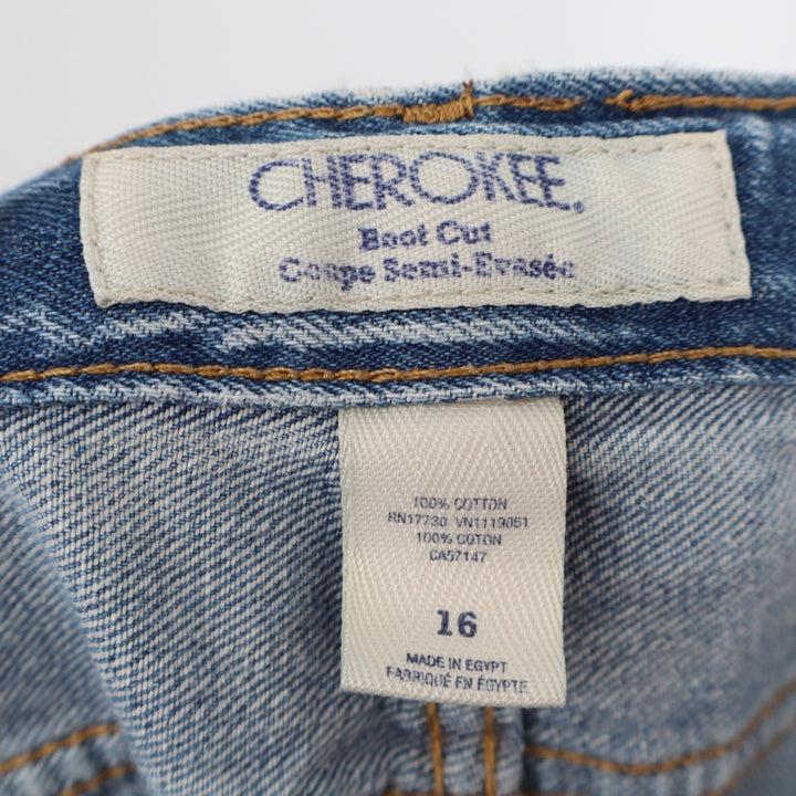 Cherokee Boys Distressed Bootcut Jeans Light Wash 100% Cotton Size 16