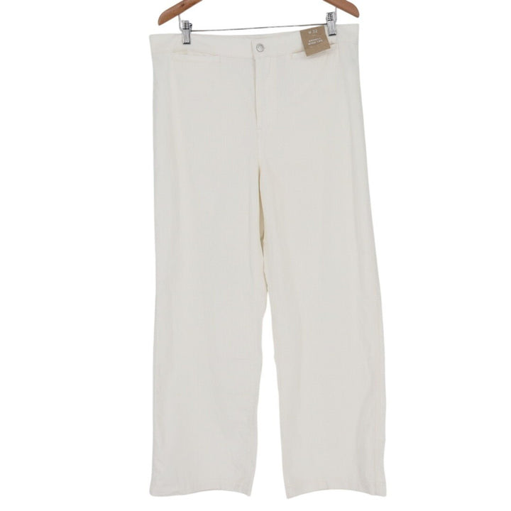 Madewell Emmett Corduroy Pants Womens 32 White Cotton Stretch Pockets Wide Leg