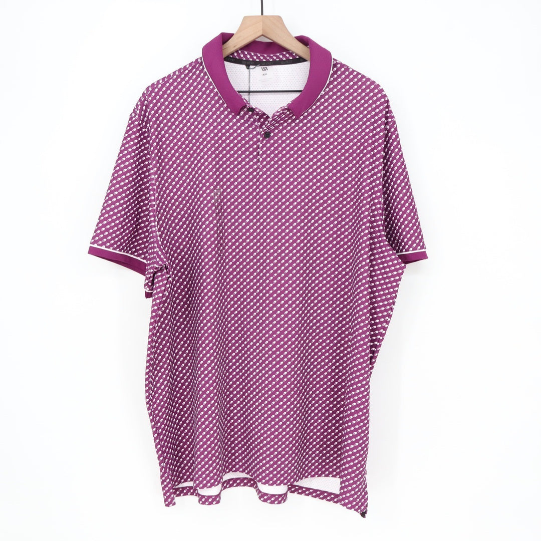 VRST Mens XXL Contrast Printed Golf Polo Black Cherry NWT