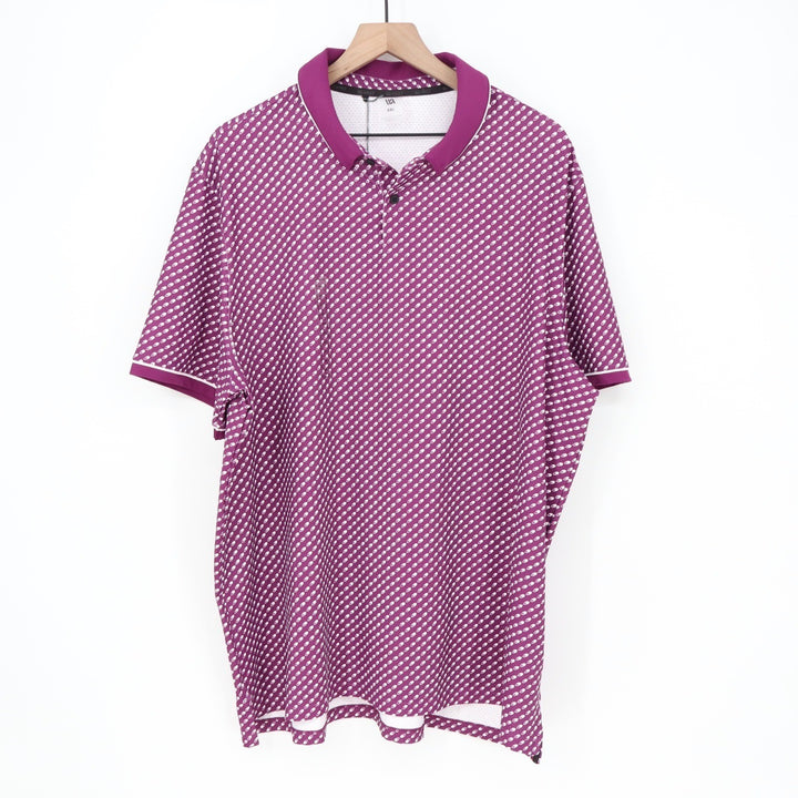 VRST Mens XXL Contrast Printed Golf Polo Black Cherry NWT