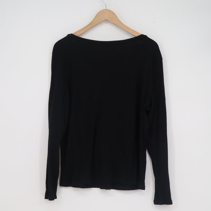 Universal Thread Black Ribbed Long Sleeve Scoop Neck Top XXL