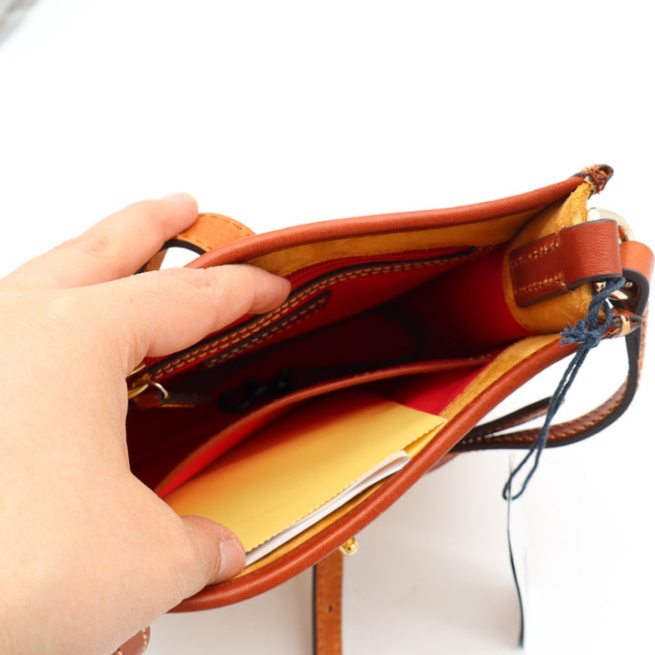 Dooney & Bourke Suede Small Kiley Crossbody Bag Honey Tan Leather Trim New
