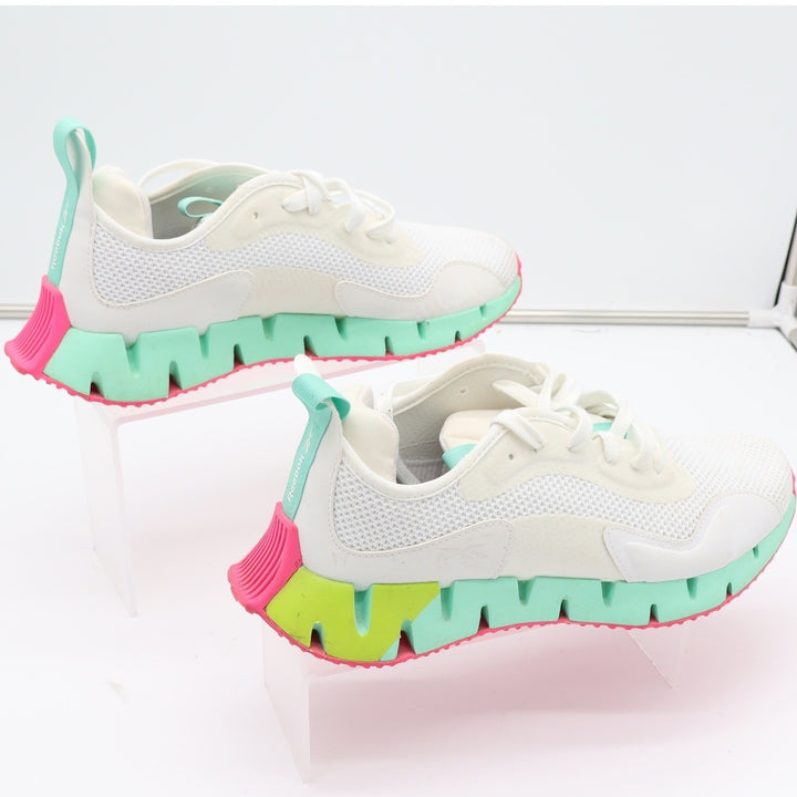 Reebok Zig Dynamica 2.0 Womens Running Shoes White Mint Pink Size 9
