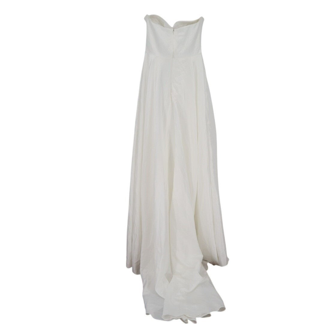 Lulus Lifetime of Love A-Line Gown Dress Womens 4 White Strapless Front Slit