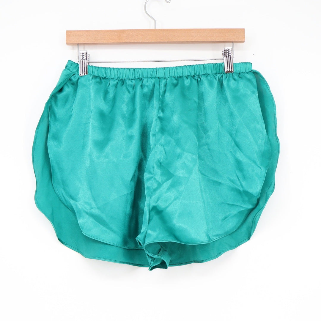 Adam & Eve Teal Green Satin Pajama Set Sleeveless Top Tap Shorts Plus Size 1X