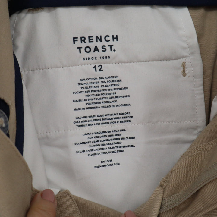 French Toast Boys Khaki Straight Leg Chino Pants Size 12 School Uniform Tan