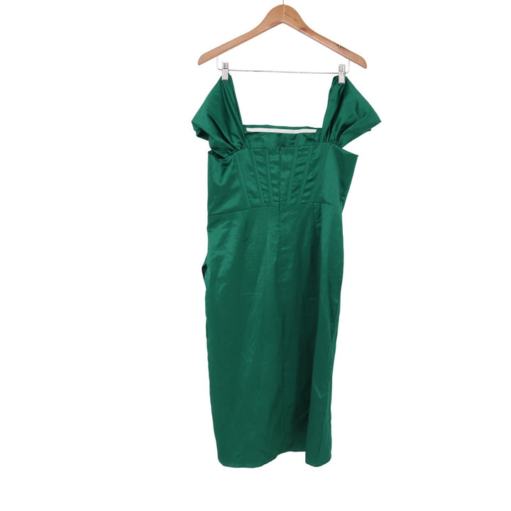Unbranded Dress Womens XL Corset Wrap Green Satin Draped Excellent
