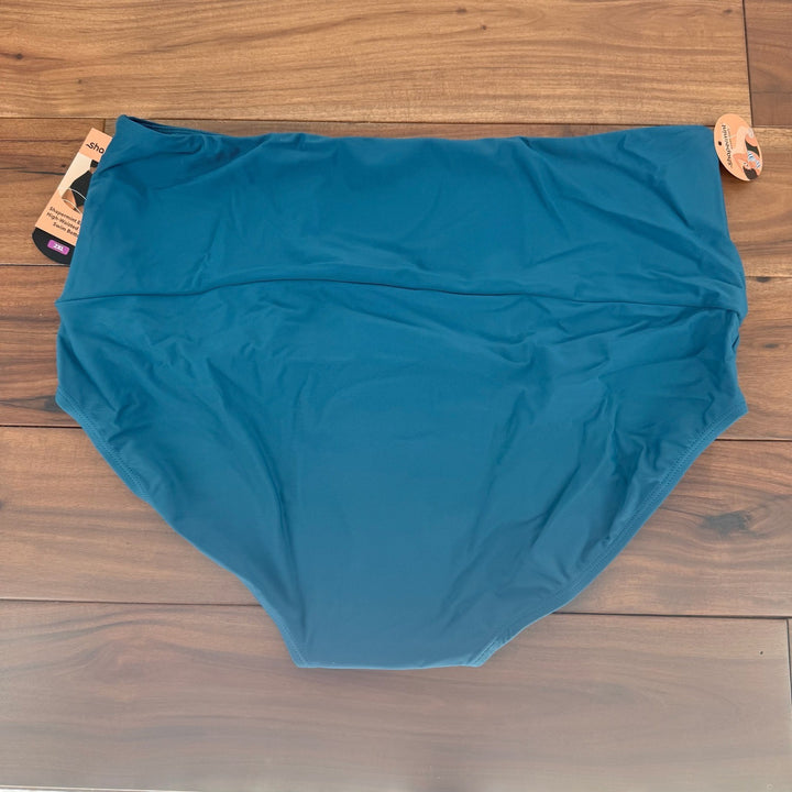 Shapermint Essentials High Waisted Tummy Control Bikini Bottom Teal Blue 2XL