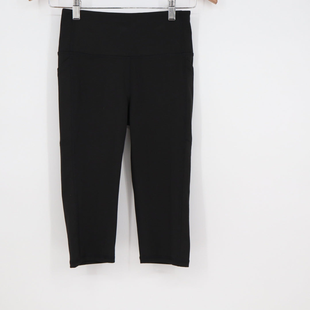 DSG Momentum Crop Leggings Womens XS Pure Black High Rise Side Pockets