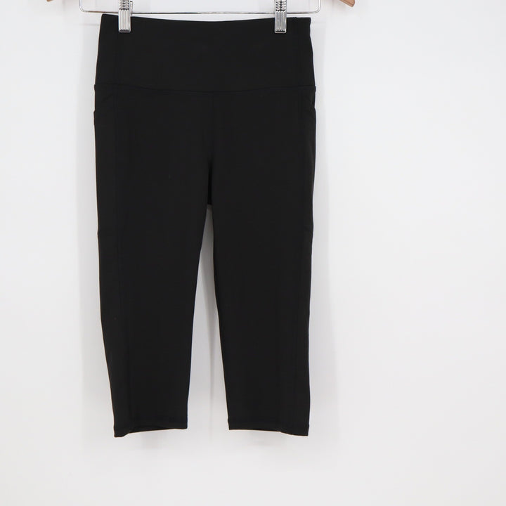 DSG Momentum Crop Leggings Womens XS Pure Black High Rise Side Pockets