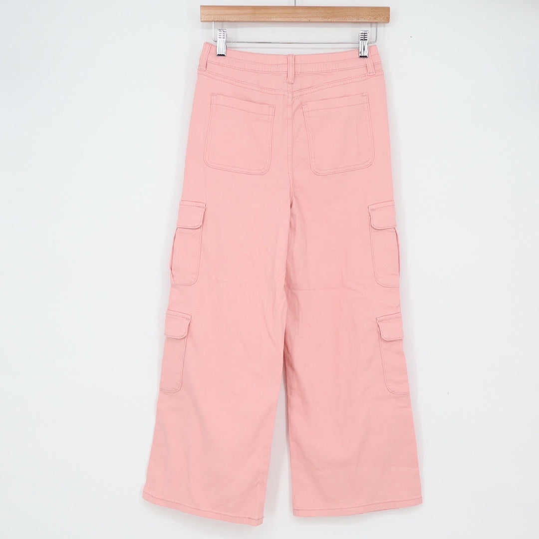 Soho Blue Cargo Pants Girls 14 Pink Wide Leg Multi-Pocket Excellent