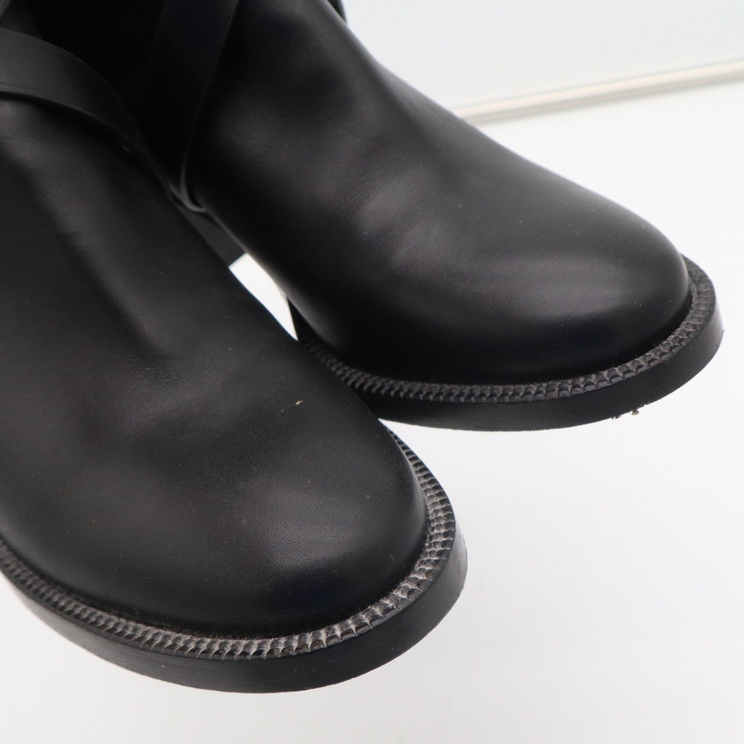 Burberry New Pryle 70 Black Leather Vintage Check Ankle Boots EU 39