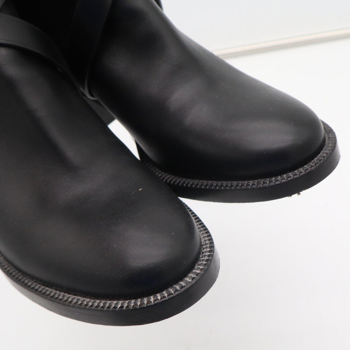 Burberry New Pryle 70 Black Leather Vintage Check Ankle Boots EU 39