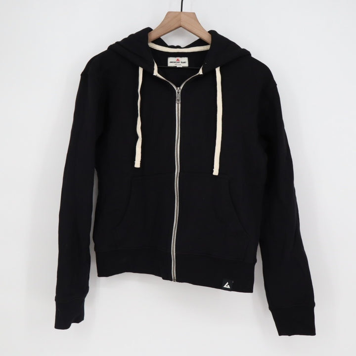 American Giant Hoodie Womens XS Black Full Zip Cotton Fleece Lined Classic Wear