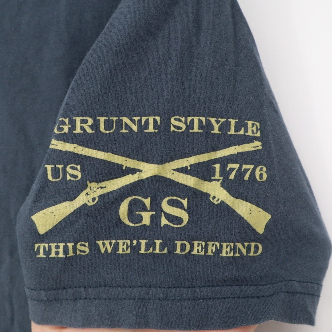 Grunt Style Whiskey Helps T-Shirt Mens M Midnight Navy Crew Neck Short Sleeve