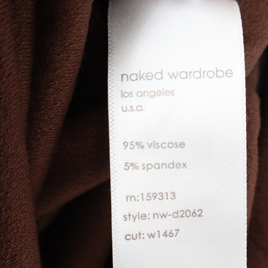 Naked Wardrobe Womens Chocolate Brown One Shoulder Cut Out Mini Dress L NW-D2062