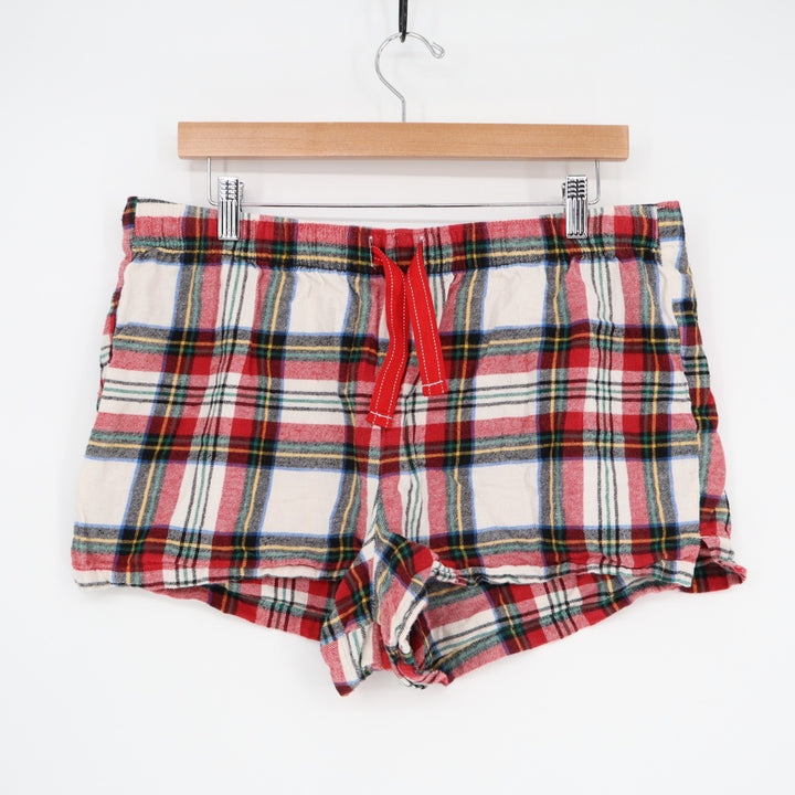 Old navy Flannel Pajama Shorts Womens Large Multi Plaid Cotton Drawstring Waist