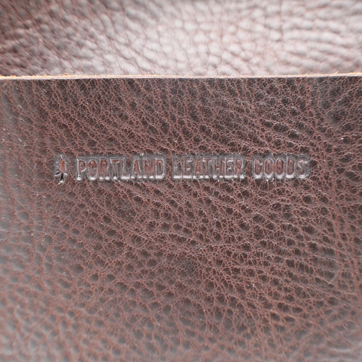 Portland Leather Goods Mini Crossbody Tote Womens Dark Brown Leather Pocket