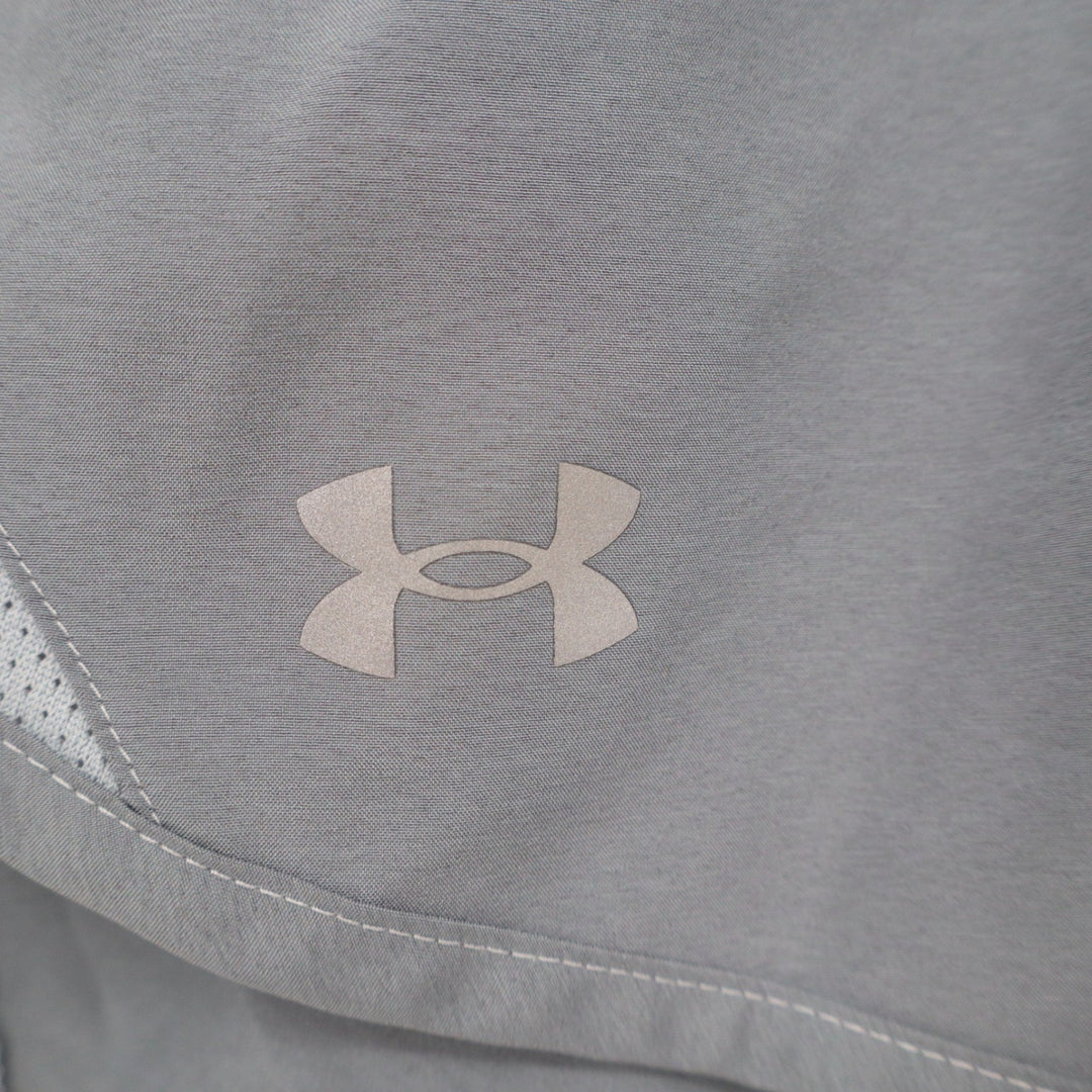 Under Armour Shorts Womens Medium HeatGear Fly By Gray Mesh Active Excellent