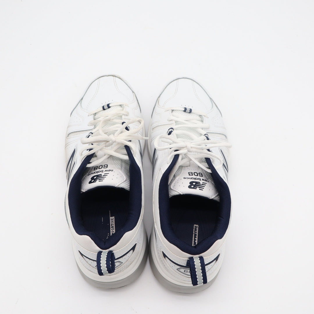 New Balance 608v5 Mens White Navy Leather Training Shoes Size 11 2E