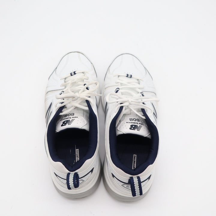 New Balance 608v5 Mens White Navy Leather Training Shoes Size 11 2E