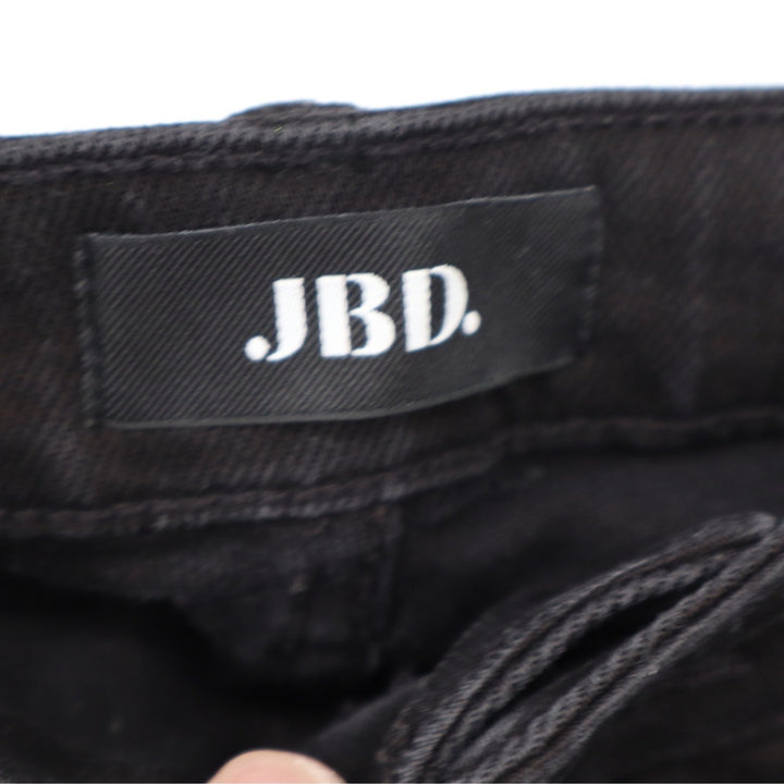 JBD Just Black Denim Cropped Flare Raw Hem Jeans Black DP674-BLK Size 30