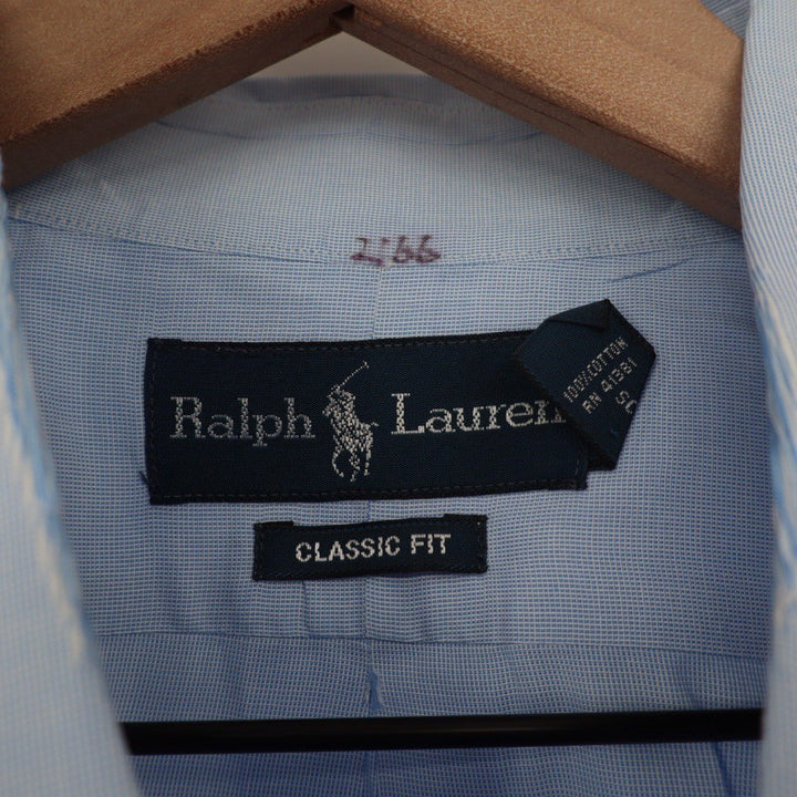 Ralph Lauren Classic Fit Light Blue Button Down Shirt Men's XL 17 1/2 Neck