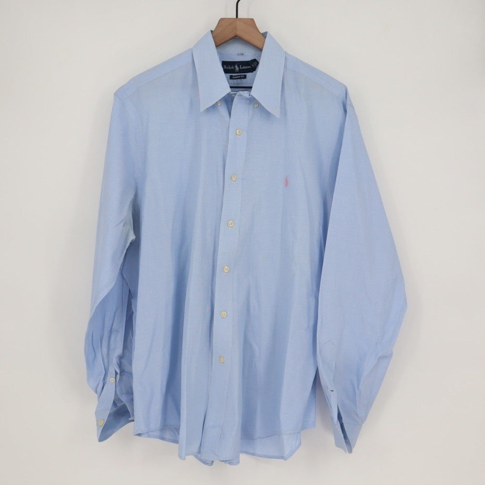 Ralph Lauren Classic Fit Light Blue Button Down Shirt Men's XL 17 1/2 Neck