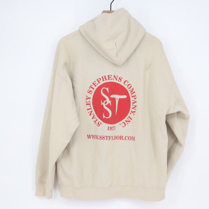 Stanley Stephens Company Inc Beige Logo Hoodie Sweatshirt XL Spellout