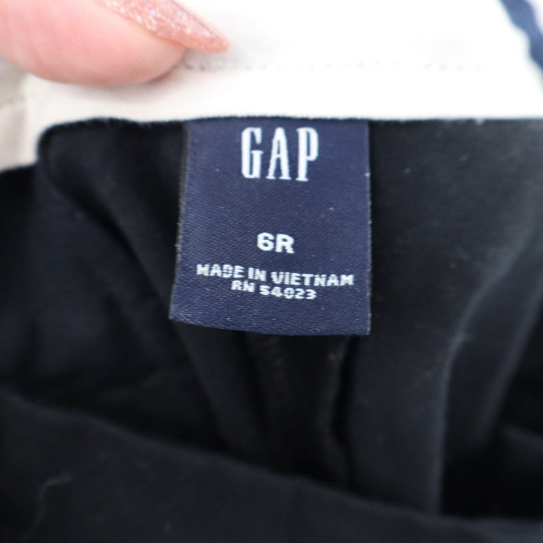 GAP Black Wide Leg Trousers Dress Pants Size 6R Cuffed