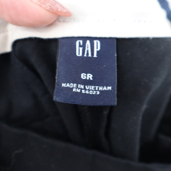 GAP Black Wide Leg Trousers Dress Pants Size 6R Cuffed