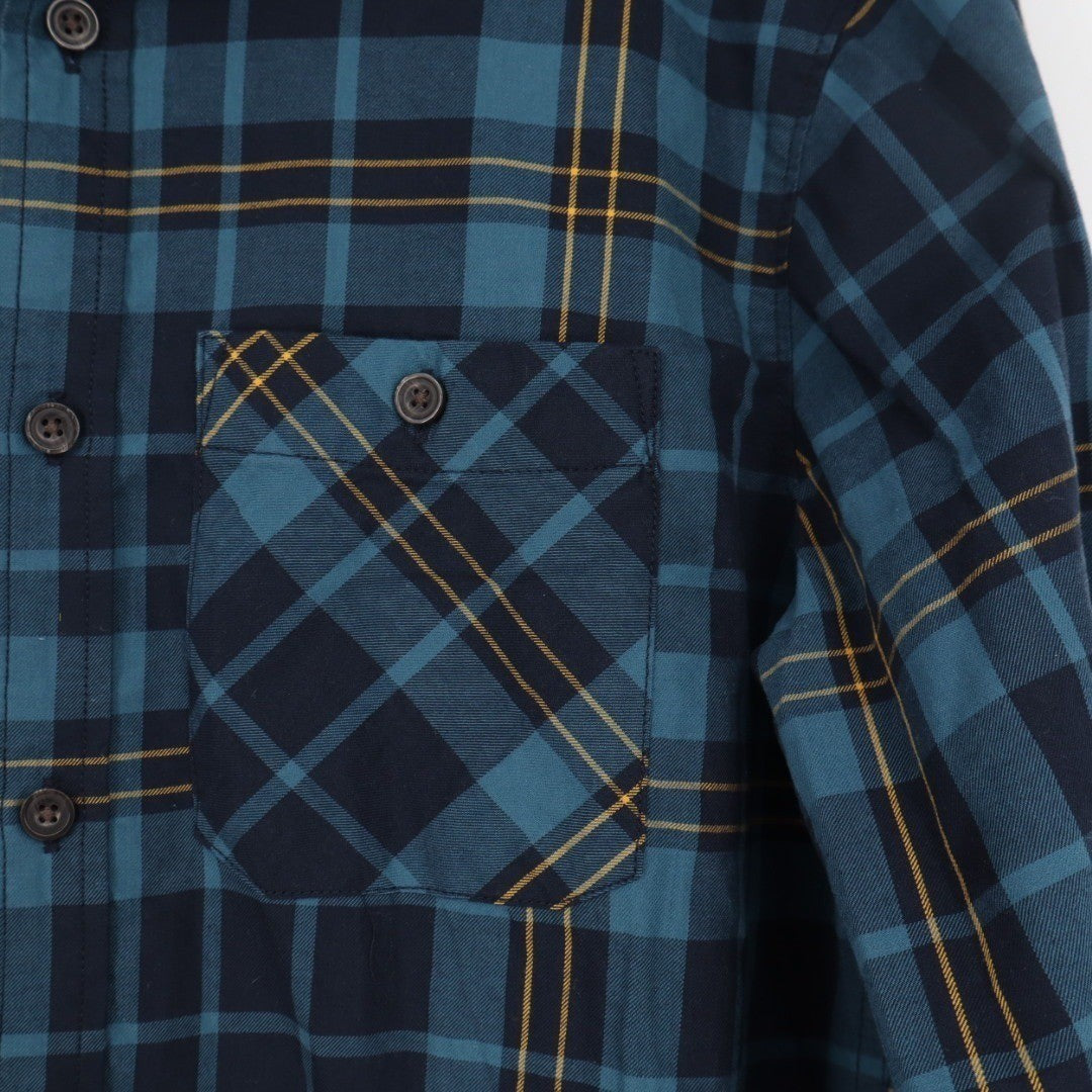 The North Face Mens Long Sleeve Plaid Button Up Shirt Blue Yellow Size M