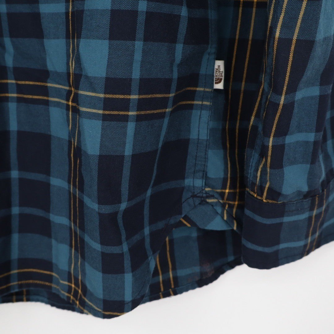 The North Face Mens Long Sleeve Plaid Button Up Shirt Blue Yellow Size M