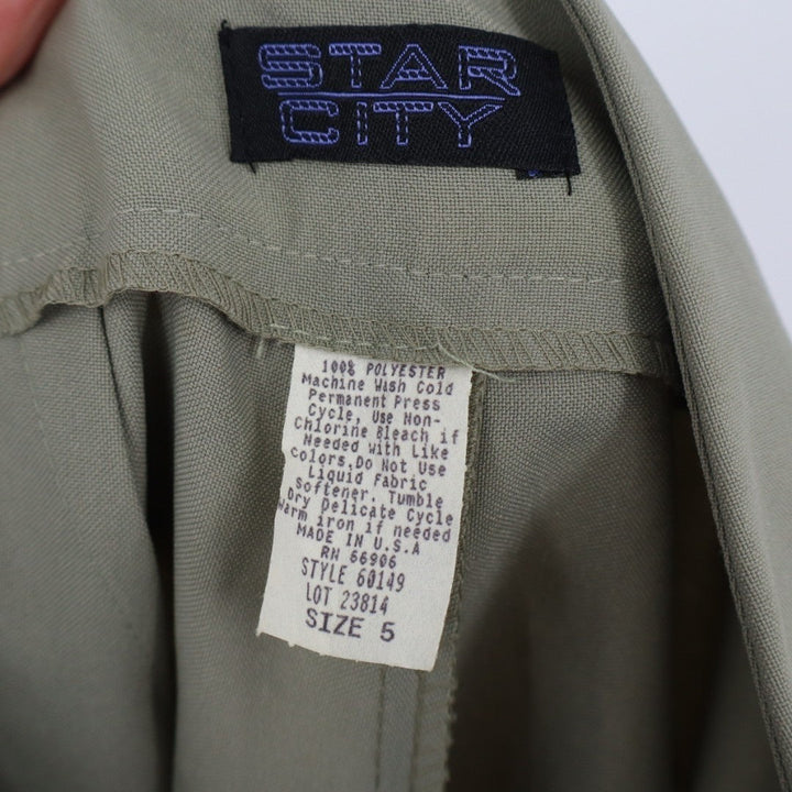 Star City Dress Pants Womens 5 Sage Green Slash Pockets Cuffed Hem Straight Leg