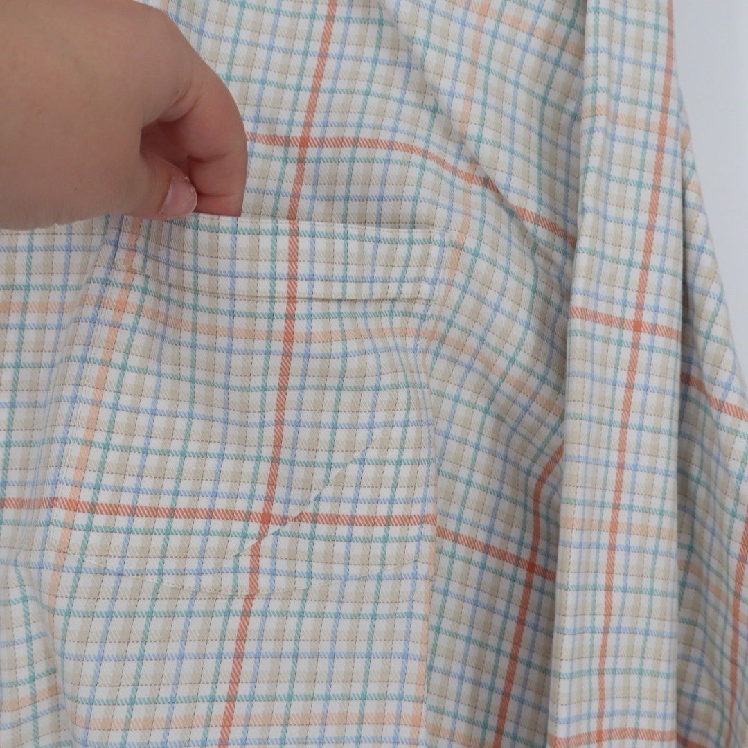 ALEX CANNON Mens XL Button Down Shirt Long Sleeve Plaid Casual Top