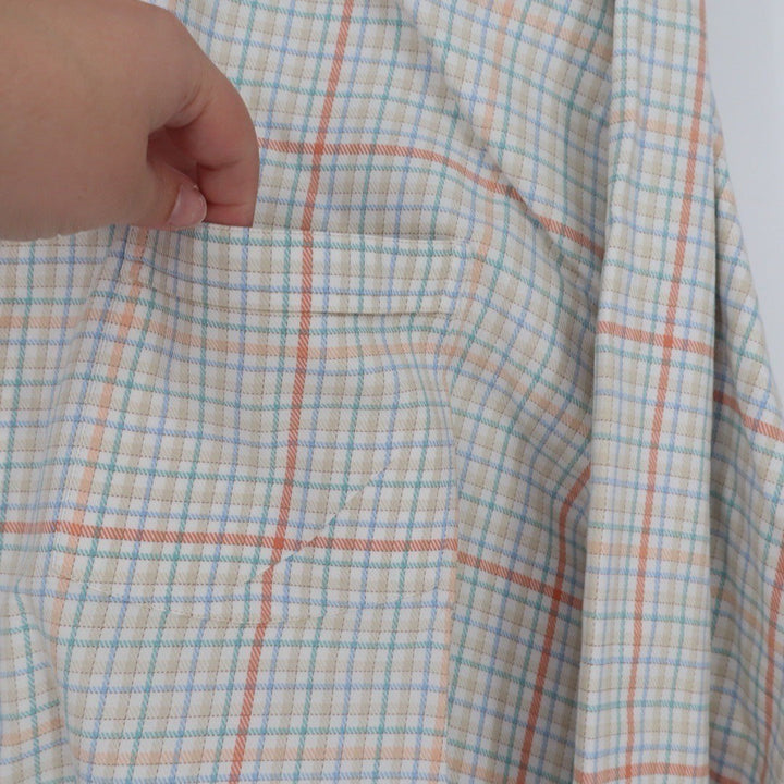 ALEX CANNON Mens XL Button Down Shirt Long Sleeve Plaid Casual Top