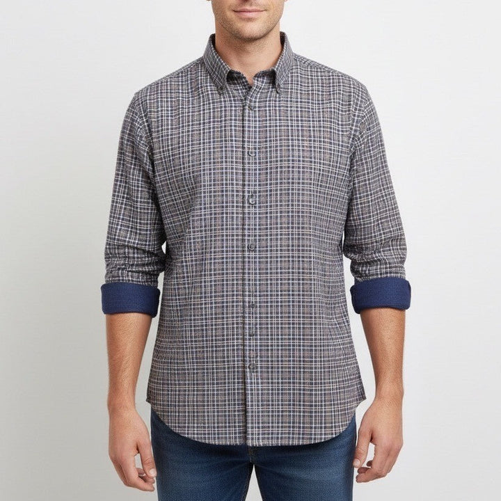 JOS A Bank Reserve Traditional Fit Plaid Long Sleeve Button Up Shirt XXL