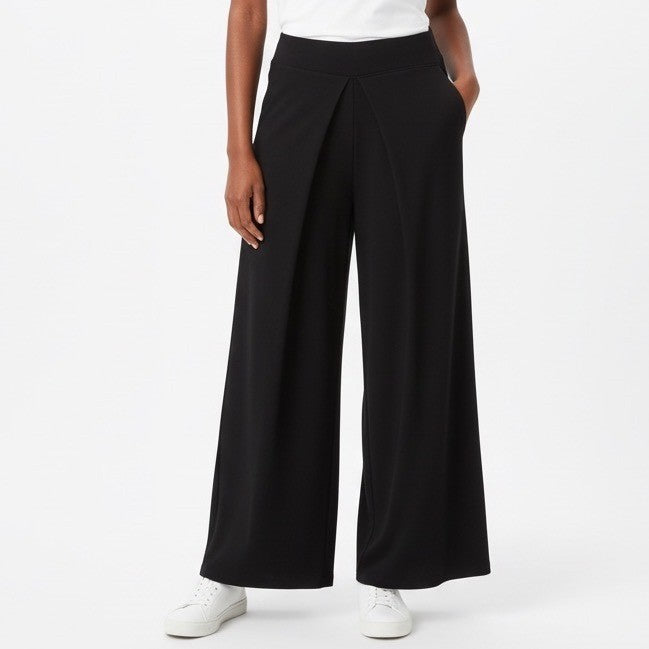 Athena Marie Pants Womens Medium Black Stretch Travel Casual Business Wide Leg