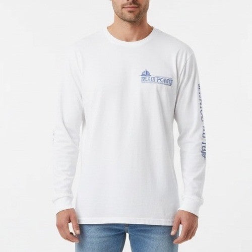 Blue Pointe T-shirt Mens Xl White Graphic Print Crew Neck Long Sleeve Streetwear