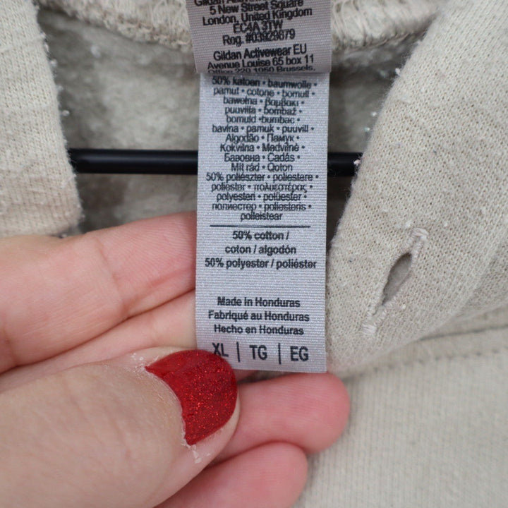 Stanley Stephens Company Inc Beige Logo Hoodie Sweatshirt XL Spellout