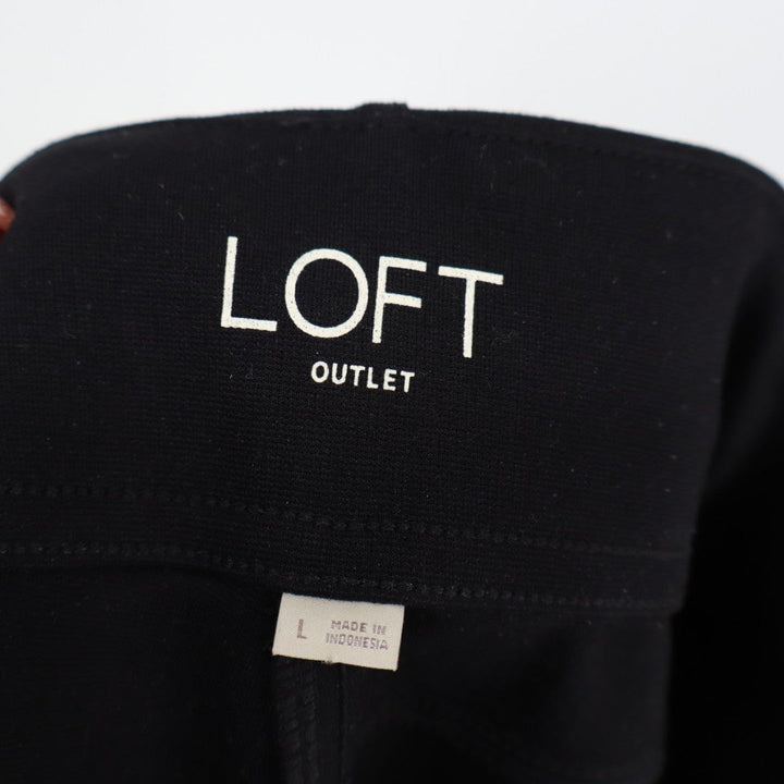 Loft Outlet Leggings Womens Large Black Stretch Knit Workwear Cropped Yoga